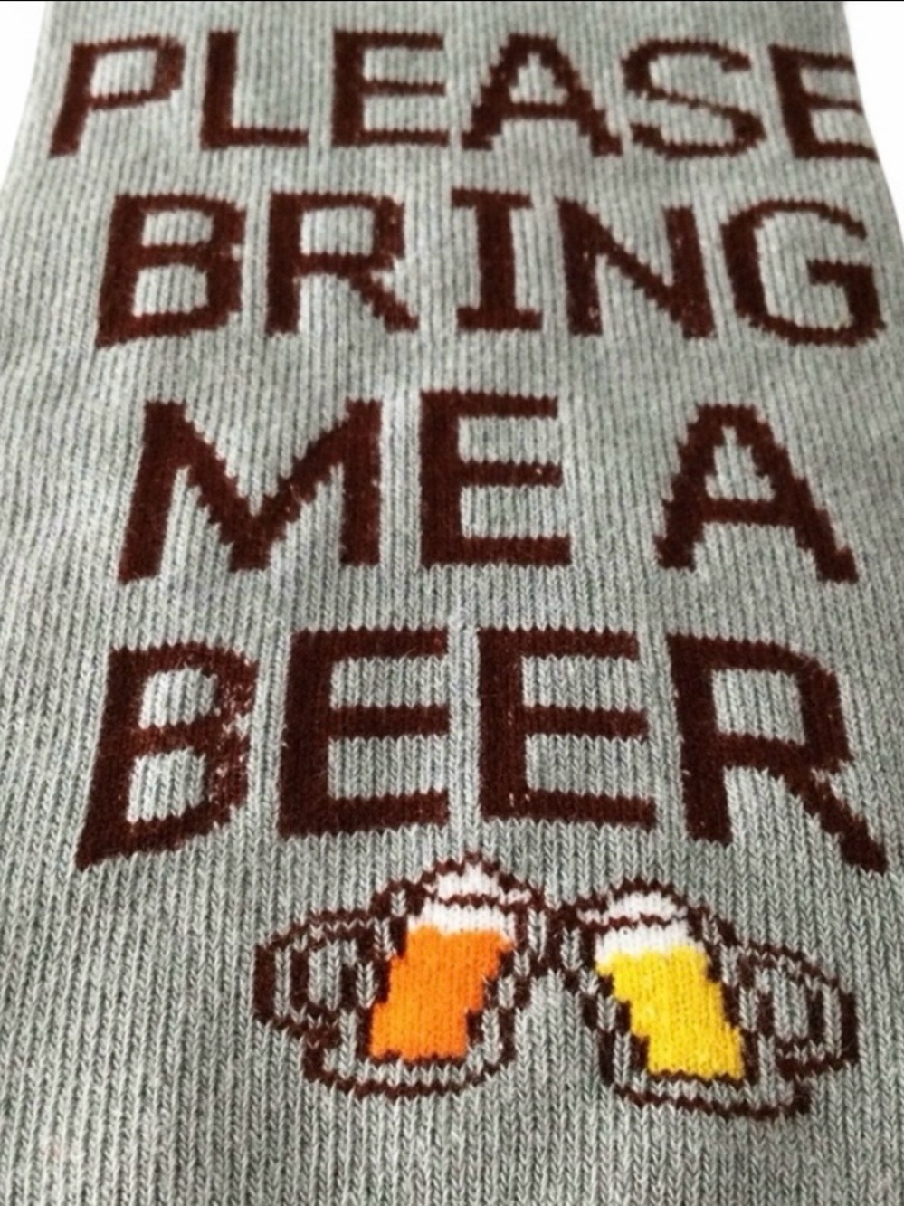 Saucey Socks “Please Bring Me a Beer” Knee‑High Socks – Funny Beer Gift – Size L - Picture 5 of 14